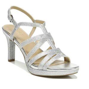 Naturalizer® Baylor Silver Glitter Heels Women's Size 7Wide New in Box
